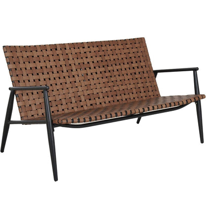 Patio Wicker Rattan Adirondack Chairs And Table Set