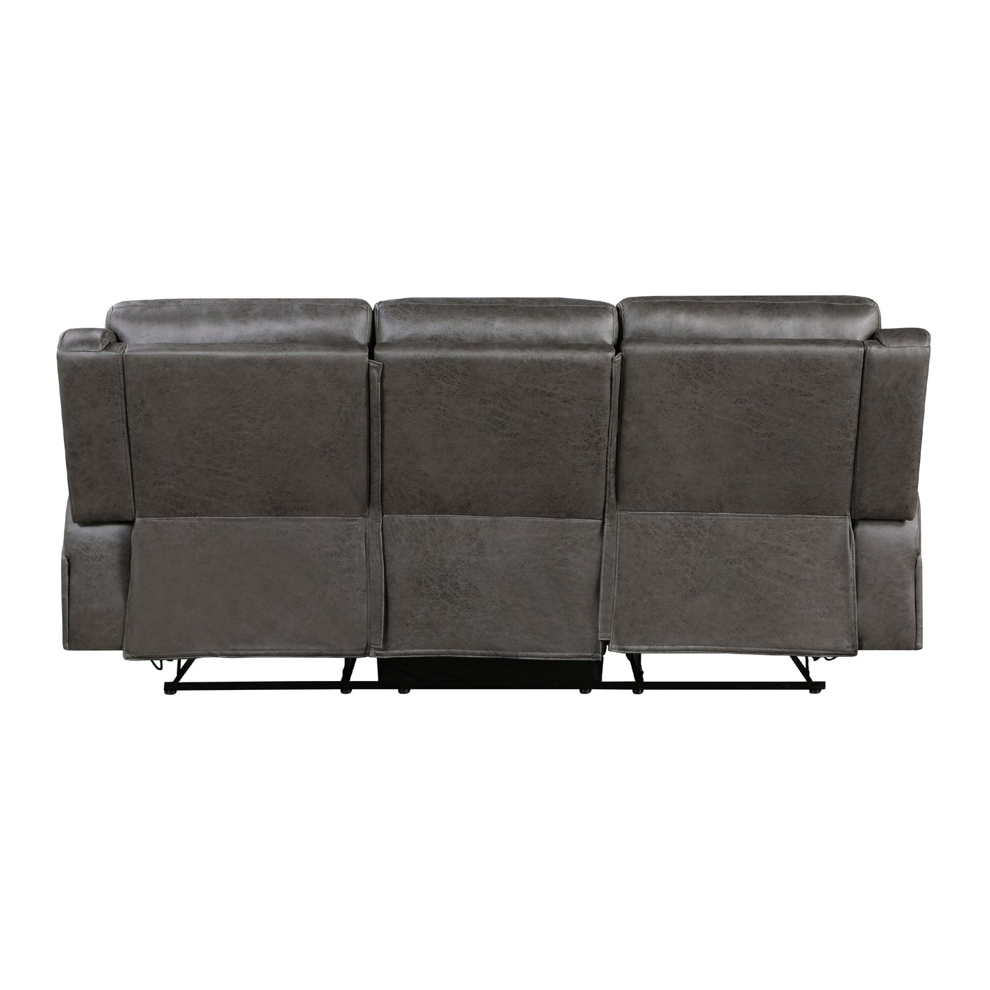Patsy Manual Double Recliner Sofa, Gray Polished Microfiber 85 Inch