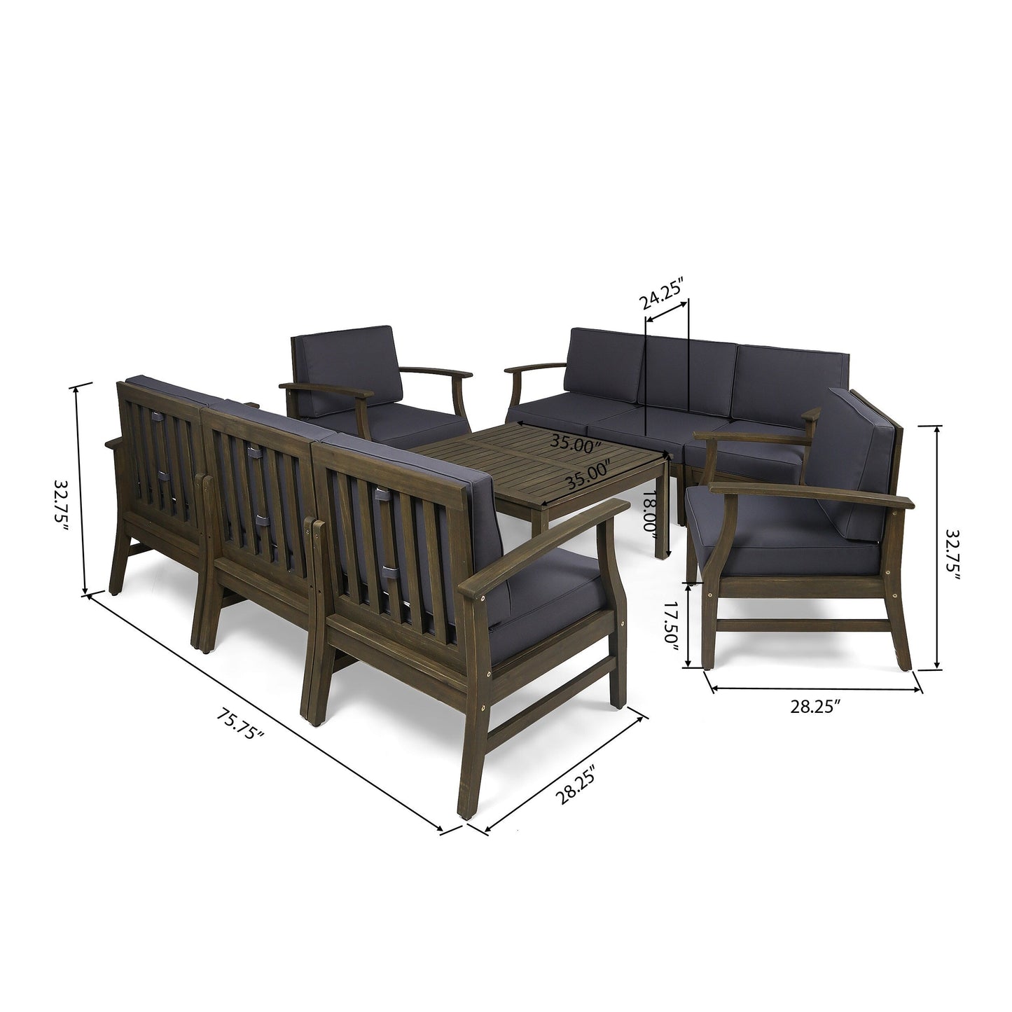 Perla Outdoor Acacia Wood 9-piece Sofa Set by Christopher Knight Home