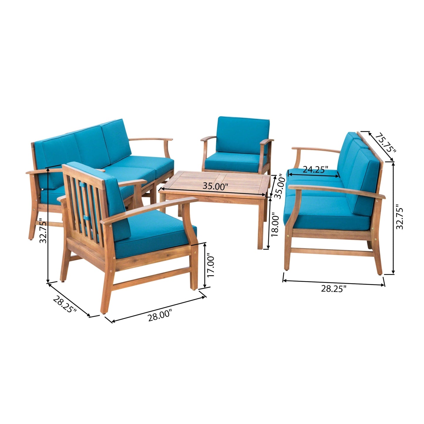Perla Outdoor Acacia Wood 9-piece Sofa Set by Christopher Knight Home