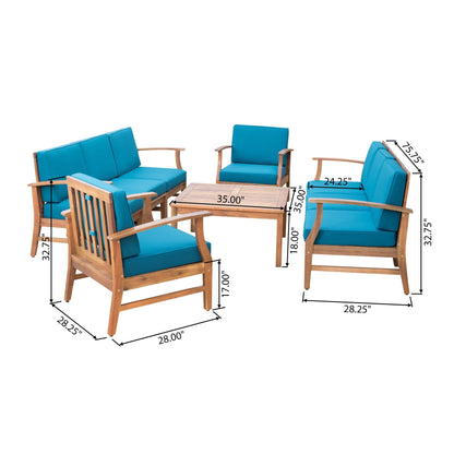Perla Outdoor Acacia Wood 9-piece Sofa Set by Christopher Knight Home