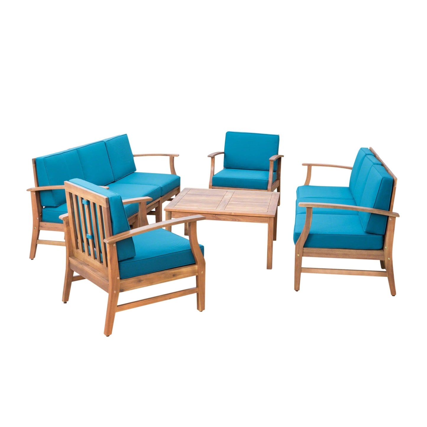 Perla Outdoor Acacia Wood 9-piece Sofa Set by Christopher Knight Home