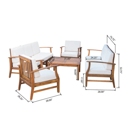 Perla Outdoor Acacia Wood 9-piece Sofa Set by Christopher Knight Home