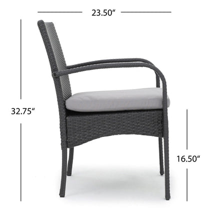 Peterson Outdoor 3-piece Wicker Bistro Set with Cushions by Christopher Knight Home