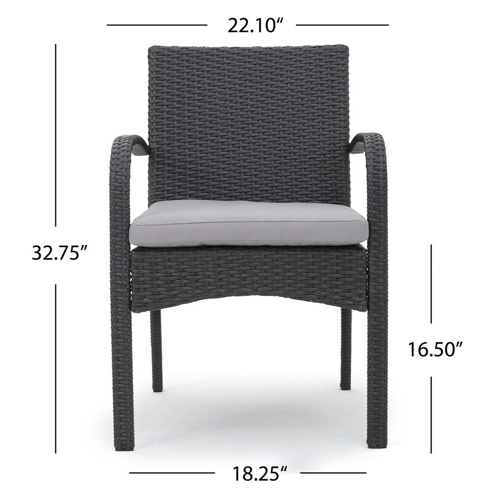 Peterson Outdoor 3-piece Wicker Bistro Set with Cushions by Christopher Knight Home