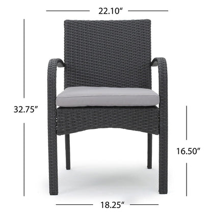 Peterson Outdoor 3-piece Wicker Bistro Set with Cushions by Christopher Knight Home