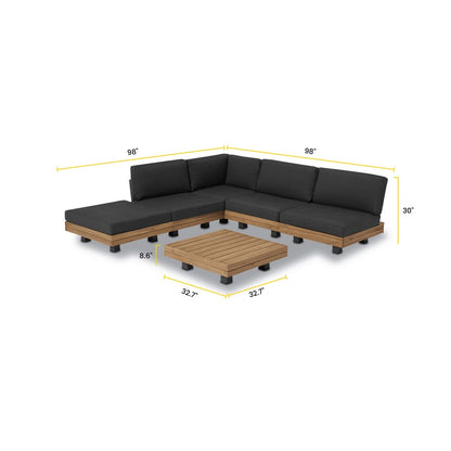 Poly & Bark Celenza 98 Outdoor/Patio Modular Corner Sectional Set with Coffee Table