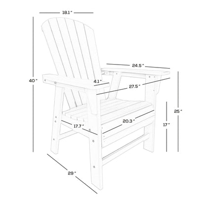 Polytrends Altura 6-Piece Rectangular Poly Eco-Friendly All Weather Outdoor Dining Set with Bench