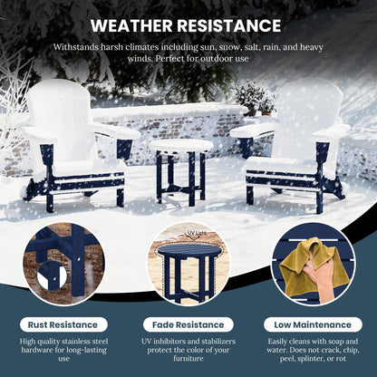 Polytrends Altura Eco-friendly All Weather Round 18 Side Table