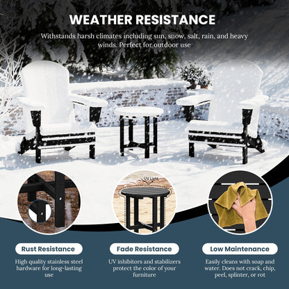 Polytrends Altura Eco-friendly All Weather Round 18 Side Table