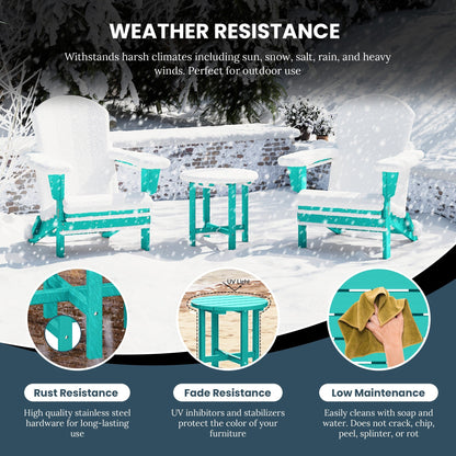 Polytrends Altura Eco-friendly All Weather Round 18 Side Table