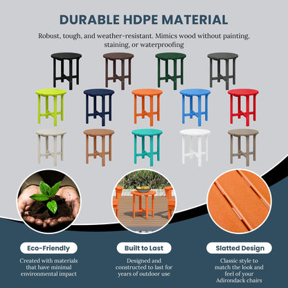 Polytrends Altura Eco-friendly All Weather Round 18 Side Table