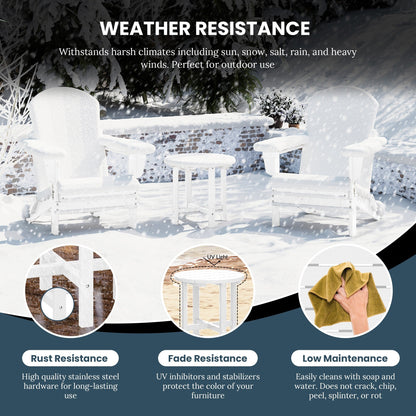 Polytrends Altura Eco-friendly All Weather Round 18 Side Table