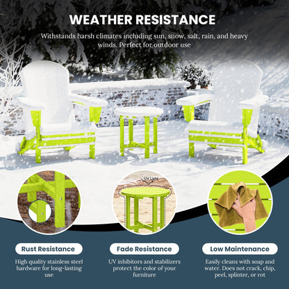 Polytrends Altura Eco-friendly All Weather Round 18 Side Table