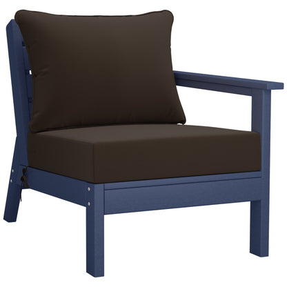 Polytrends Birchwood All Weather HDPE Outdoor Patio Navy Blue Deep Seating Conversation Set (5-Piece Set)
