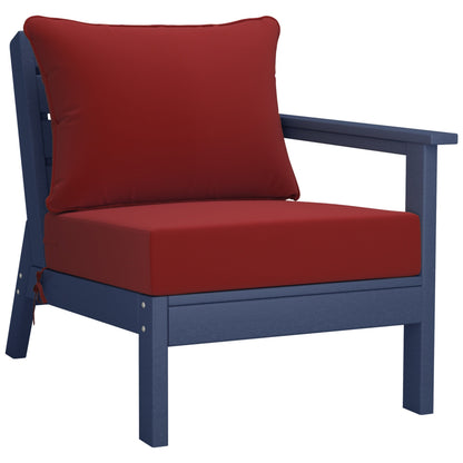 Polytrends Birchwood All Weather HDPE Outdoor Patio Navy Blue Deep Seating Conversation Set (5-Piece Set)