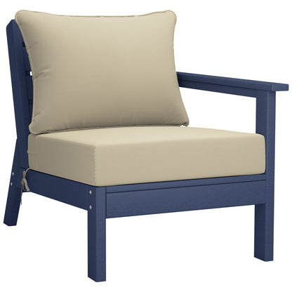Polytrends Birchwood All Weather HDPE Outdoor Patio Navy Blue Deep Seating Conversation Set (5-Piece Set)
