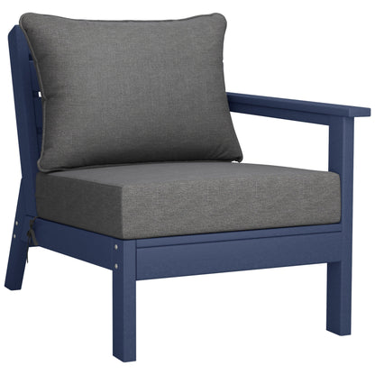 Polytrends Birchwood All Weather HDPE Outdoor Patio Navy Blue Deep Seating Conversation Set (5-Piece Set)