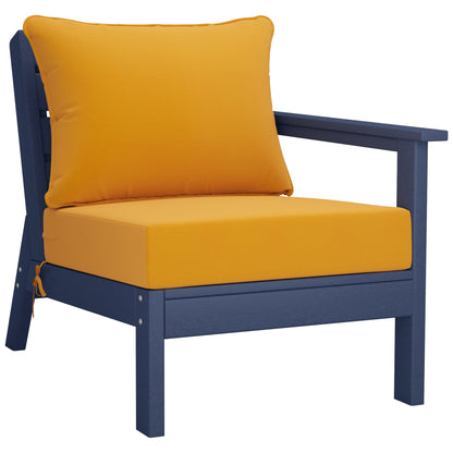 Polytrends Birchwood All Weather HDPE Outdoor Patio Navy Blue Deep Seating Conversation Set (5-Piece Set)