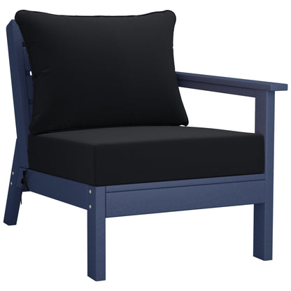 Polytrends Birchwood All Weather HDPE Outdoor Patio Navy Blue Deep Seating Conversation Set (5-Piece Set)