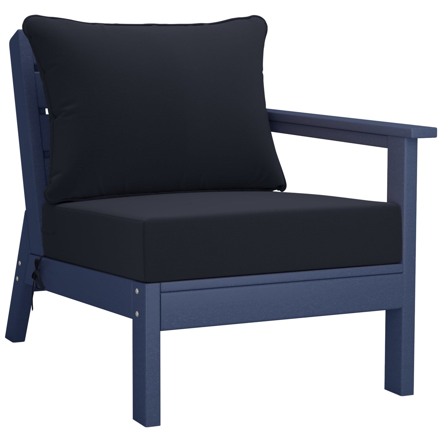 Polytrends Birchwood All Weather HDPE Outdoor Patio Navy Blue Deep Seating Conversation Set (5-Piece Set)
