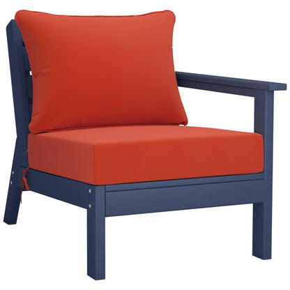 Polytrends Birchwood All Weather HDPE Outdoor Patio Navy Blue Deep Seating Conversation Set (5-Piece Set)