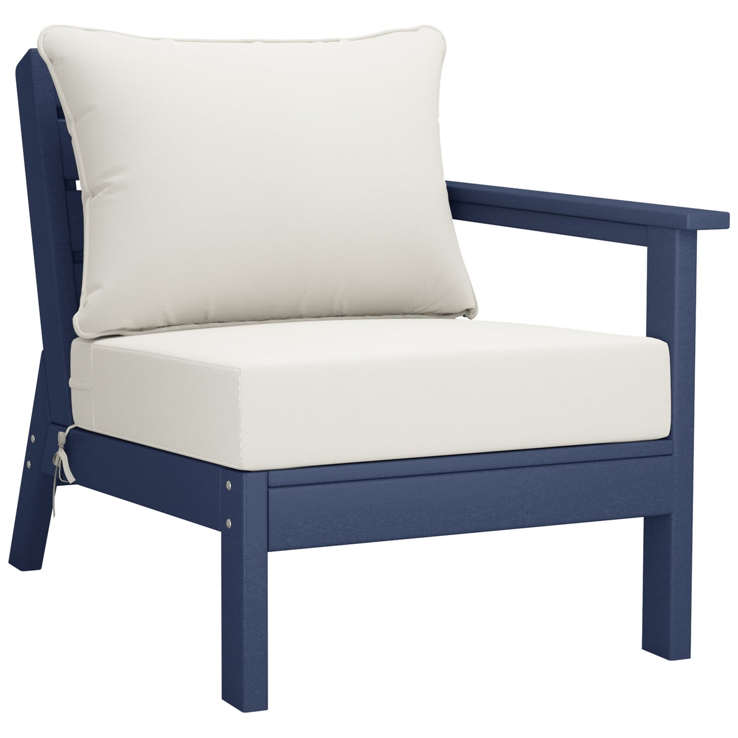 Polytrends Birchwood All Weather HDPE Outdoor Patio Navy Blue Deep Seating Conversation Set (5-Piece Set)