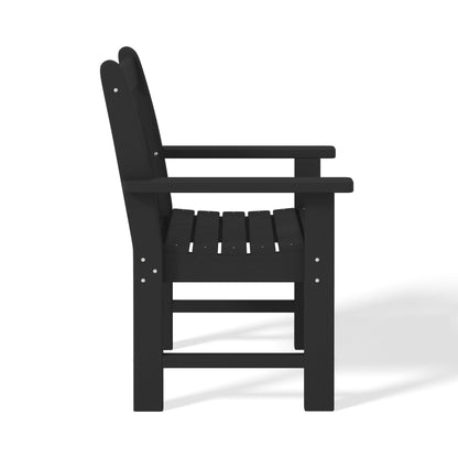 Polytrends Laguna 6-Piece Outdoor Patio Rectangle Table Garden Arm Chair Dining Set With Bench