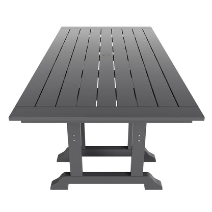 Polytrends Laguna 6-Piece Outdoor Patio Rectangle Table Garden Arm Chair Dining Set With Bench