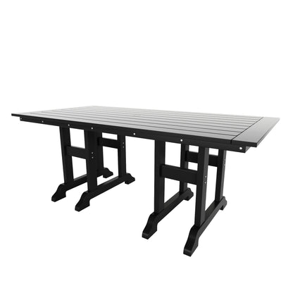 Polytrends Laguna 6-Piece Outdoor Patio Rectangle Table Garden Arm Chair Dining Set With Bench