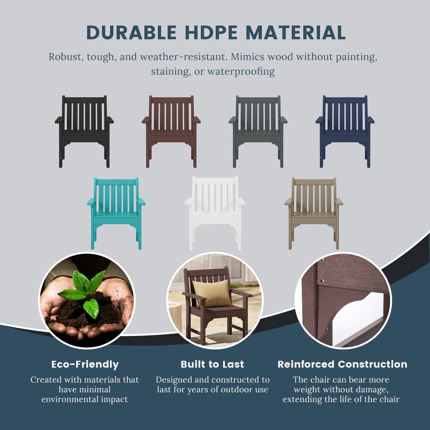 Polytrends Laguna 6-Piece Outdoor Patio Rectangle Table Garden Arm Chair Dining Set With Bench