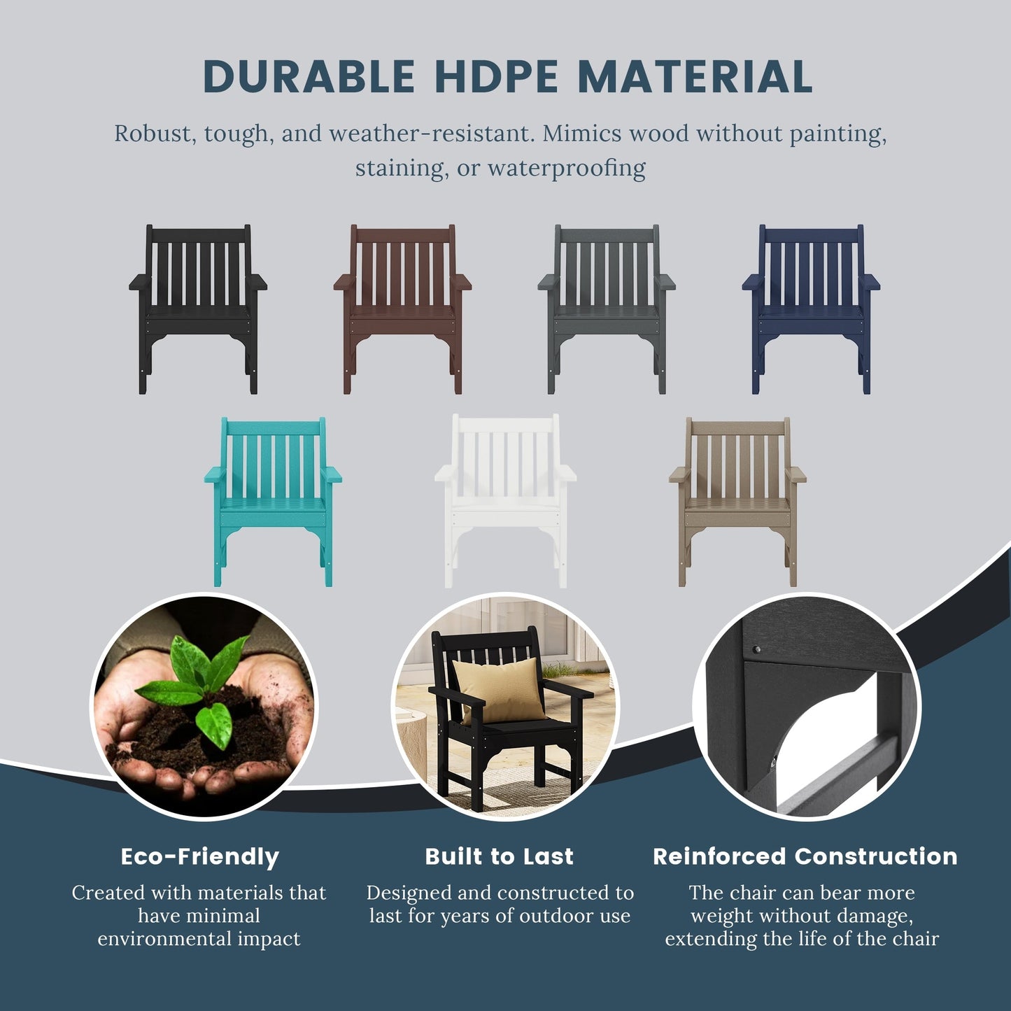Polytrends Laguna 6-Piece Outdoor Patio Rectangle Table Garden Arm Chair Dining Set With Bench