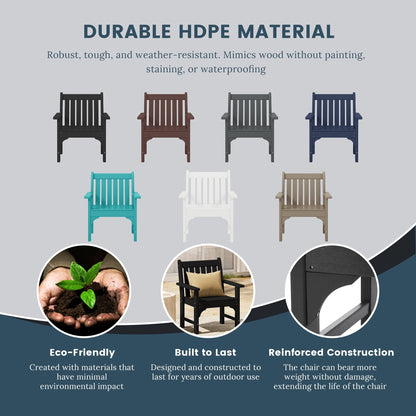 Polytrends Laguna 6-Piece Outdoor Patio Rectangle Table Garden Arm Chair Dining Set With Bench