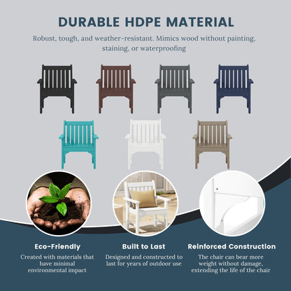 Polytrends Laguna 6-Piece Outdoor Patio Rectangle Table Garden Arm Chair Dining Set With Bench