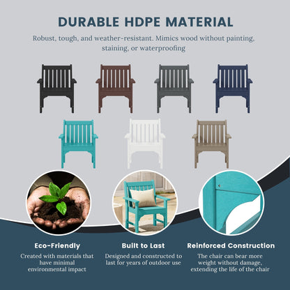 Polytrends Laguna 6-Piece Outdoor Patio Rectangle Table Garden Arm Chair Dining Set With Bench