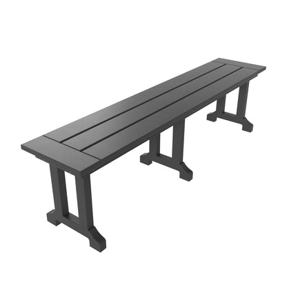 Polytrends Laguna 6-Piece Outdoor Patio Rectangle Table Garden Arm Chair Dining Set With Bench