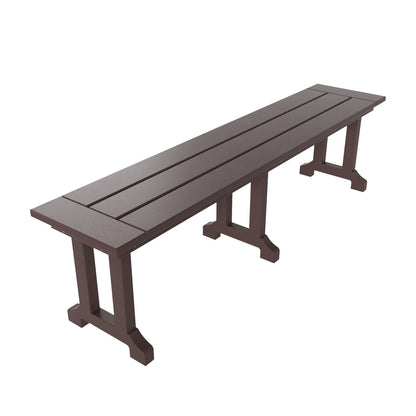 Polytrends Laguna 6-Piece Outdoor Patio Rectangle Table Garden Arm Chair Dining Set With Bench