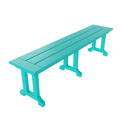 Polytrends Laguna 6-Piece Outdoor Patio Rectangle Table Garden Arm Chair Dining Set With Bench