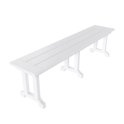 Polytrends Laguna 6-Piece Outdoor Patio Rectangle Table Garden Arm Chair Dining Set With Bench