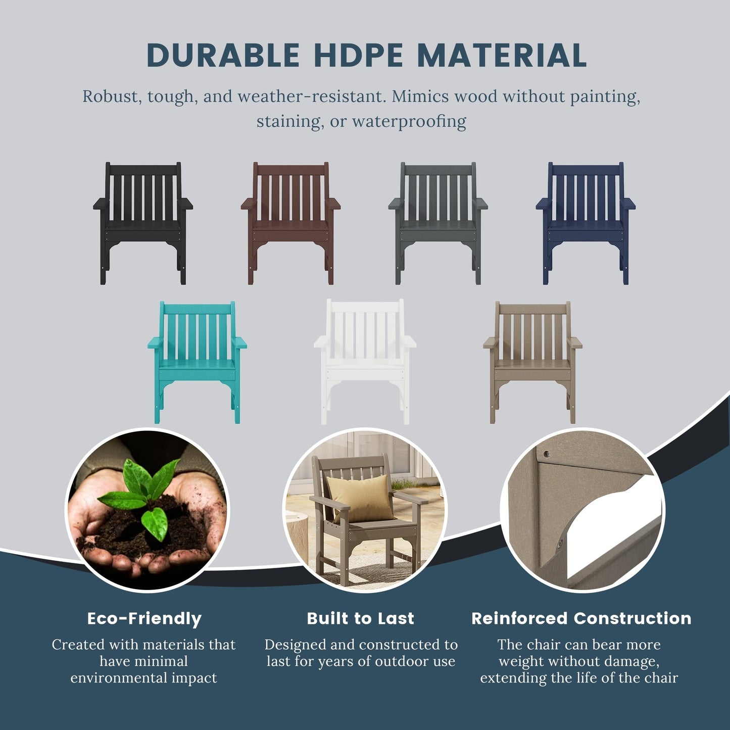 Polytrends Laguna 6-Piece Outdoor Patio Rectangle Table Garden Arm Chair Dining Set With Bench