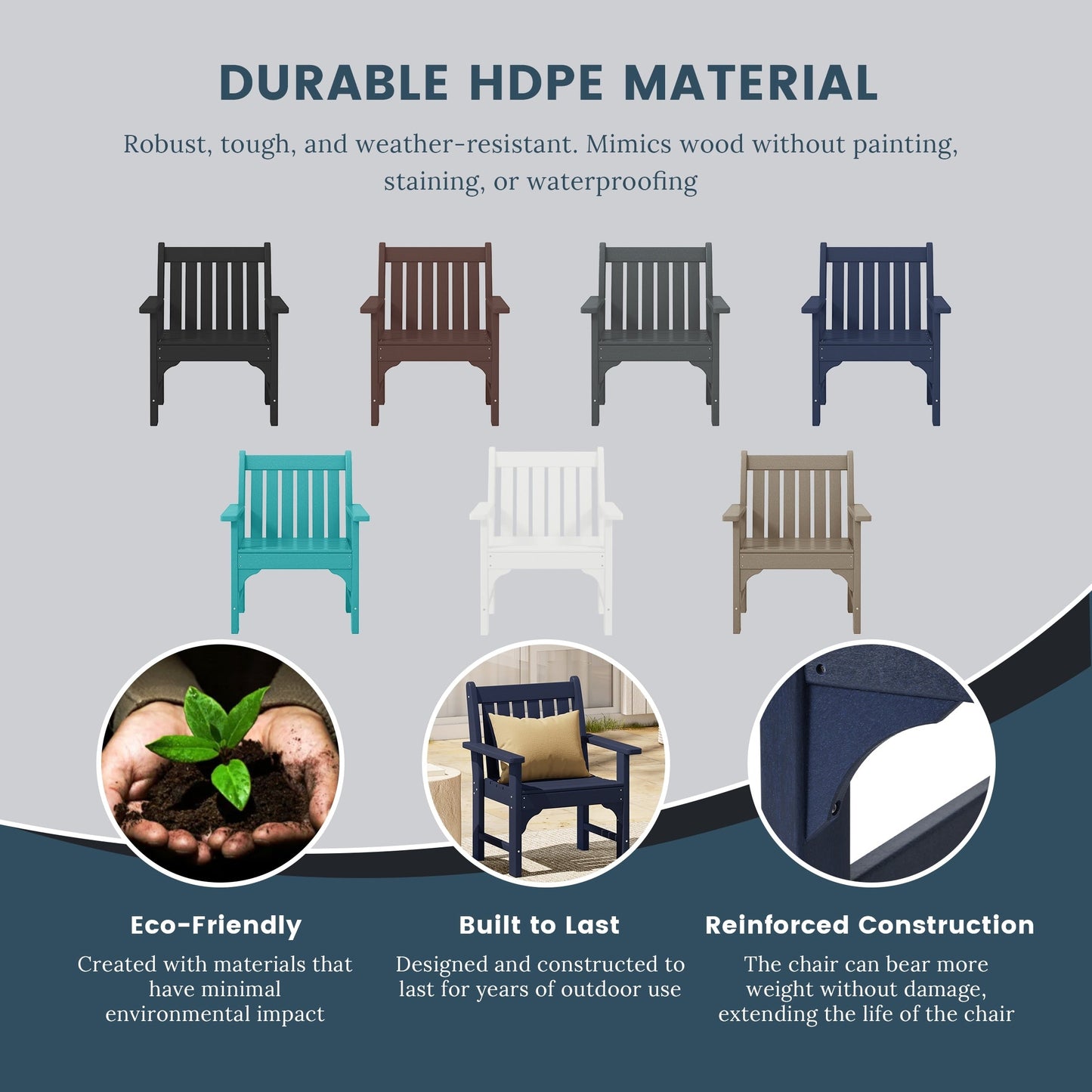 Polytrends Laguna 6-Piece Outdoor Patio Rectangle Table Garden Arm Chair Dining Set With Bench