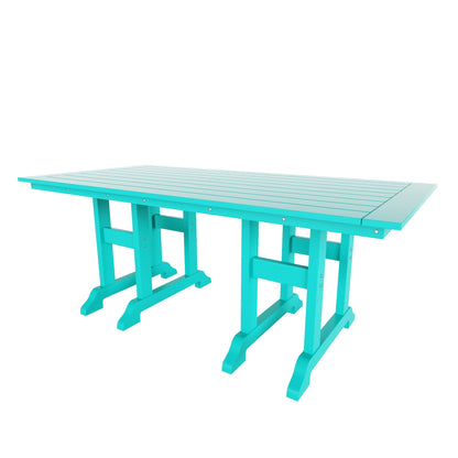 Polytrends Laguna 6-Piece Outdoor Patio Rectangle Table Garden Arm Chair Dining Set With Bench