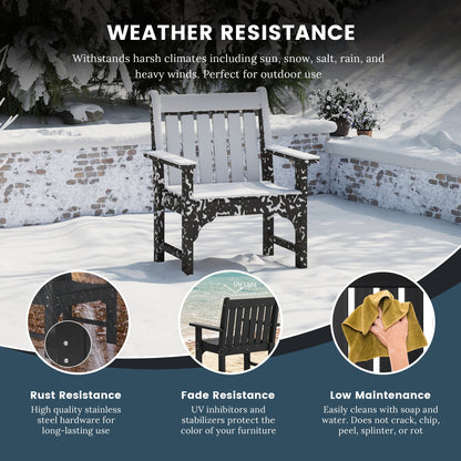 Polytrends Laguna 6-Piece Outdoor Patio Rectangle Table Garden Arm Chair Dining Set With Bench