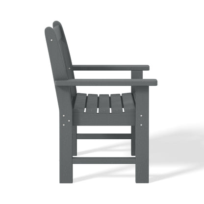 Polytrends Laguna 6-Piece Outdoor Patio Rectangle Table Garden Arm Chair Dining Set With Bench