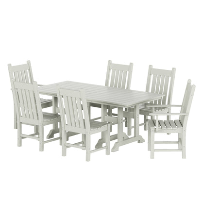 Polytrends Laguna Hdpe All Weather Outdoor Patio Dining Set with Rectangle Table, Side Chairs (7-Piece Set)