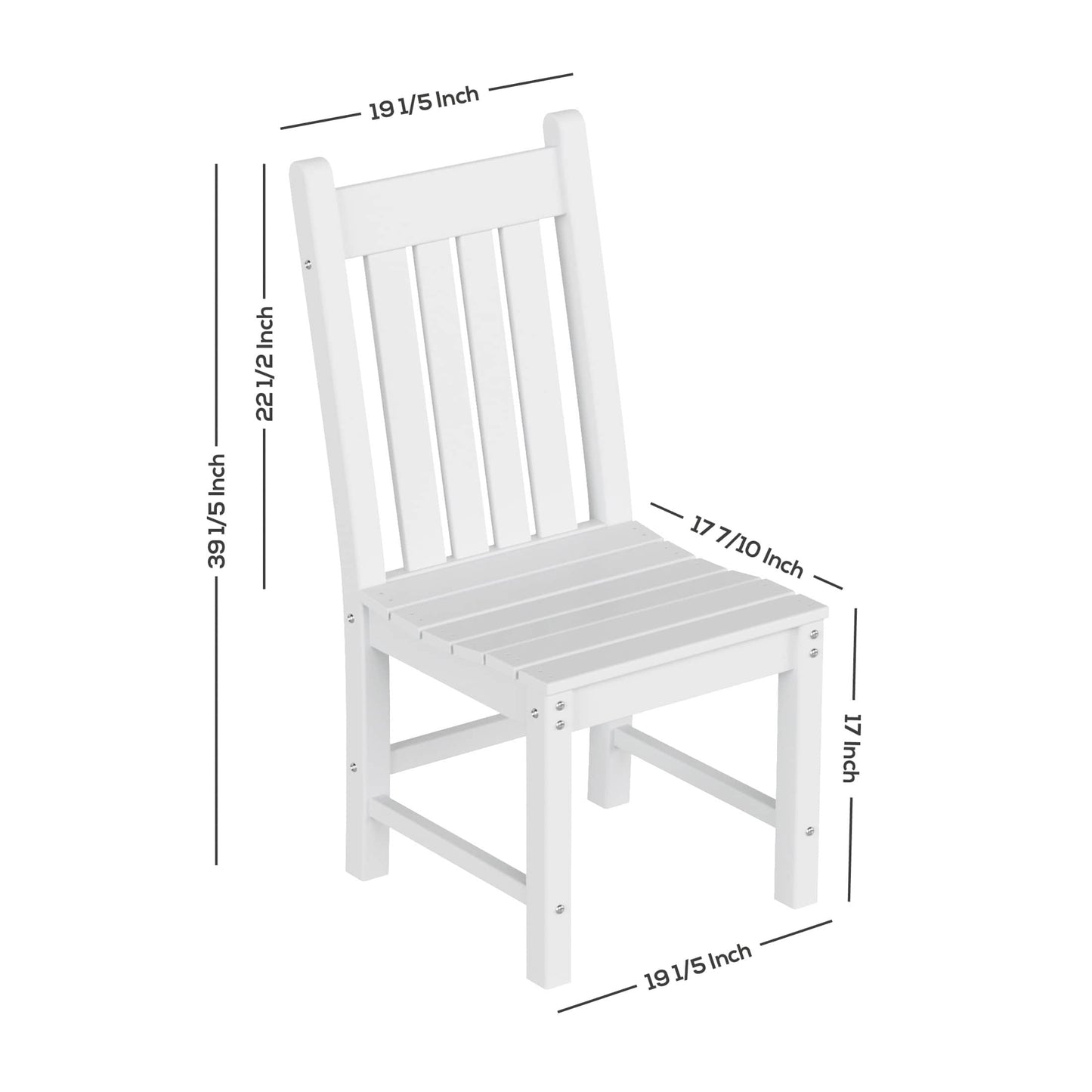 Polytrends Laguna Hdpe All Weather Outdoor Patio Dining Set with Rectangle Table, Side Chairs (7-Piece Set)