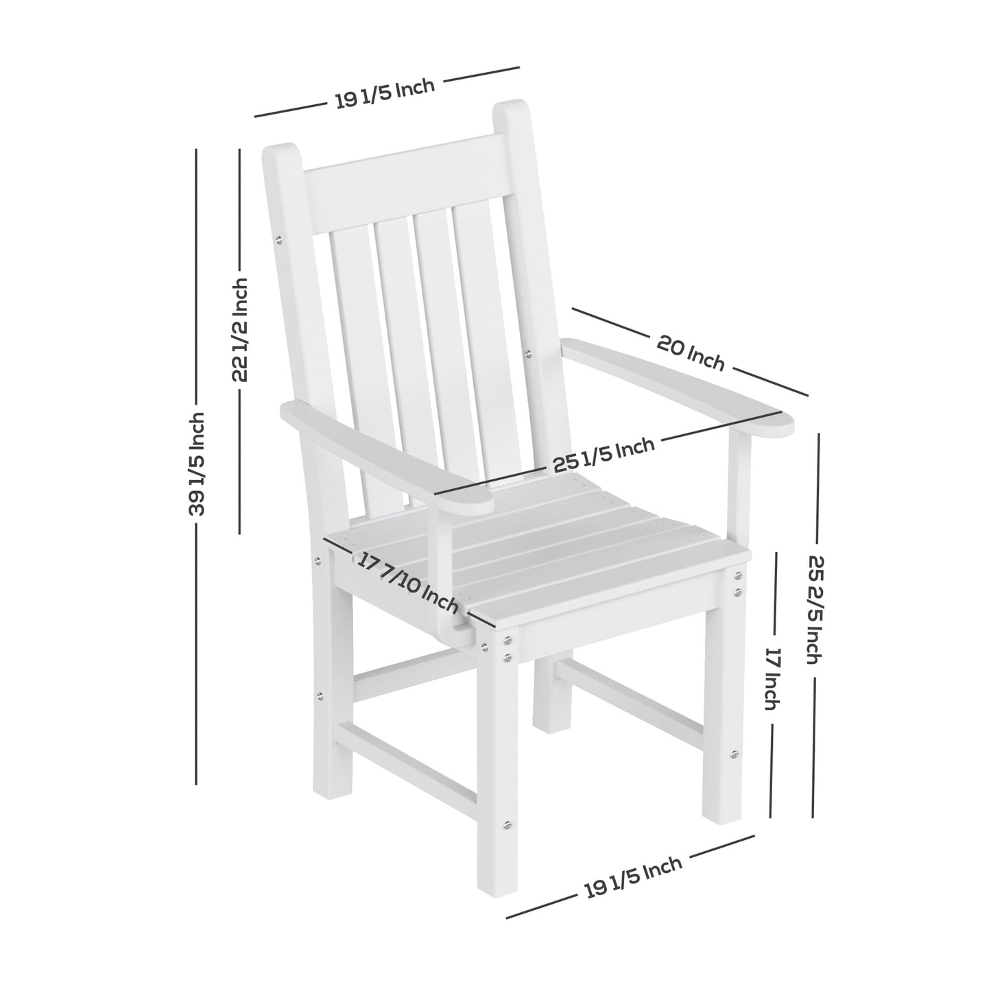 Polytrends Laguna Hdpe All Weather Outdoor Patio Dining Set with Rectangle Table, Side Chairs (7-Piece Set)