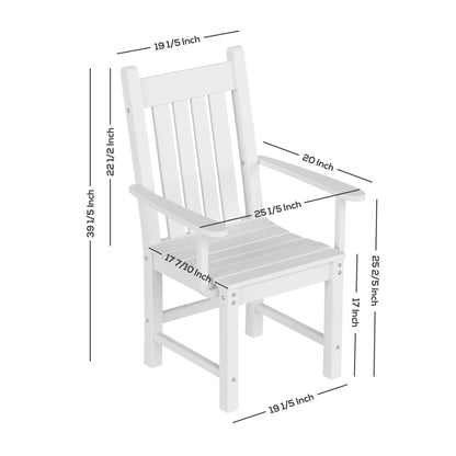 Polytrends Laguna Hdpe All Weather Outdoor Patio Dining Set with Rectangle Table, Side Chairs (7-Piece Set)