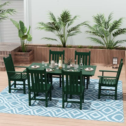 Polytrends Laguna Hdpe All Weather Outdoor Patio Dining Set with Rectangle Table, Side Chairs (7-Piece Set)