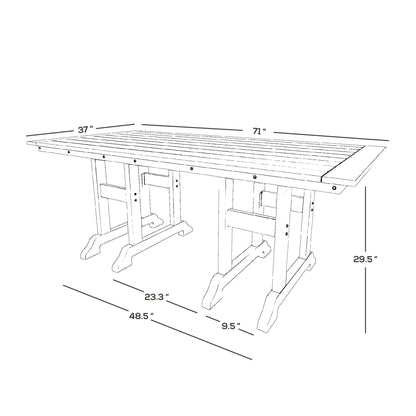 Polytrends Laguna Hdpe All Weather Outdoor Patio Dining Set with Rectangle Table, Side Chairs (7-Piece Set)